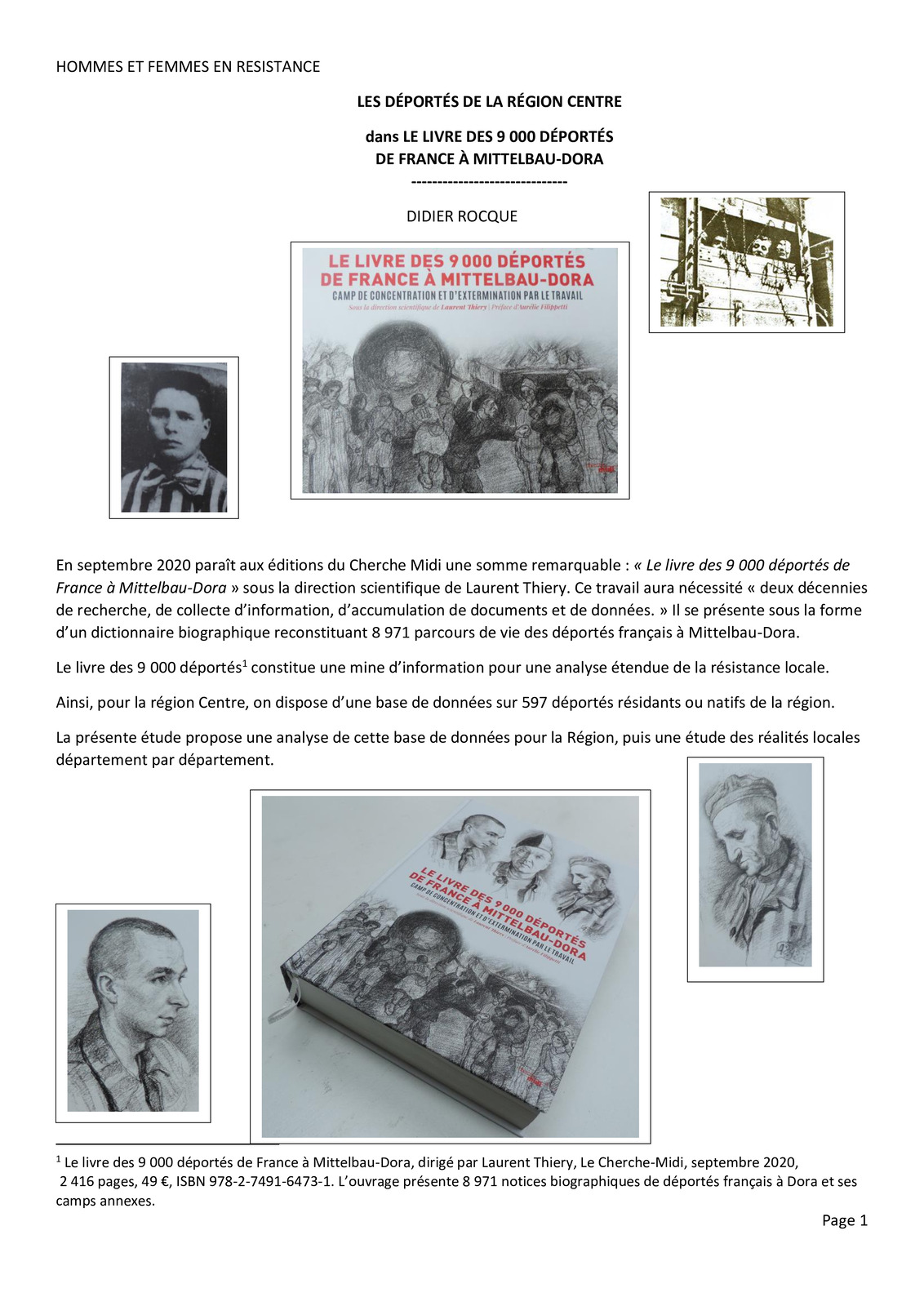 Les déportés de la région centre dans le livre des 9 000 déportés de France à Mittelbau-Dora